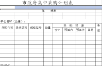 excel市政府集中采购计划表模板