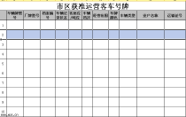 excel市区获准运营客车号牌模板