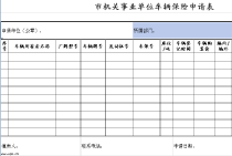 excel市机关事业单位车辆保险申请表模板