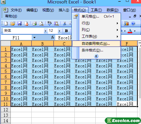 选中Excel单元格