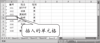 Excel2007表格中插入单元格