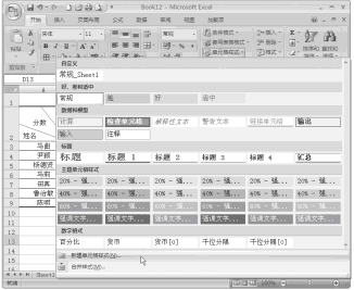 自定义Excel2007的样式