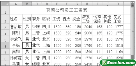 Excel2007工资表