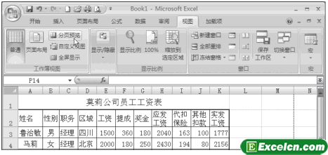 Excel2007分页预览