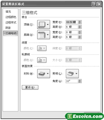 设置Excel图表三维效果