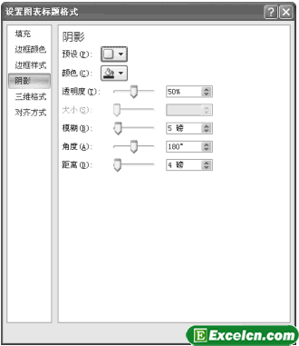 设置Excel2007图表标题格式