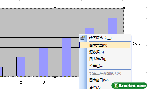 Excel2003中更改图表类型