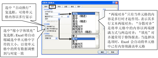 设置Excel单元格的对齐方式