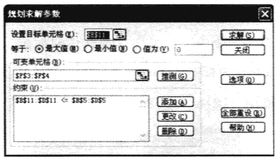 规划求解参数设置