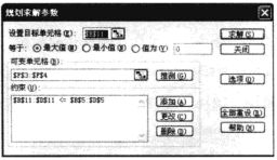 Excel规划求解参数