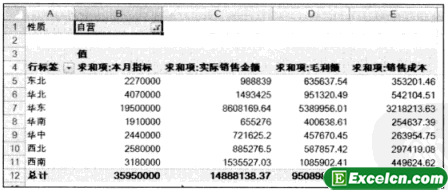 布局数据透视表