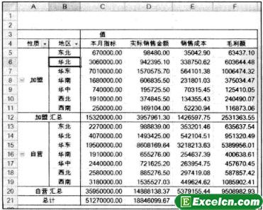 Excel中自定义计算字段