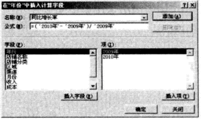 Excel中插入计算字段