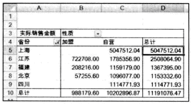 Excel销售数据透视表