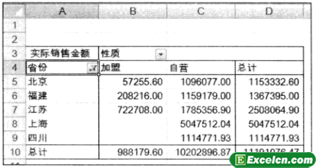 Excel 2007数据透视表的筛选功能