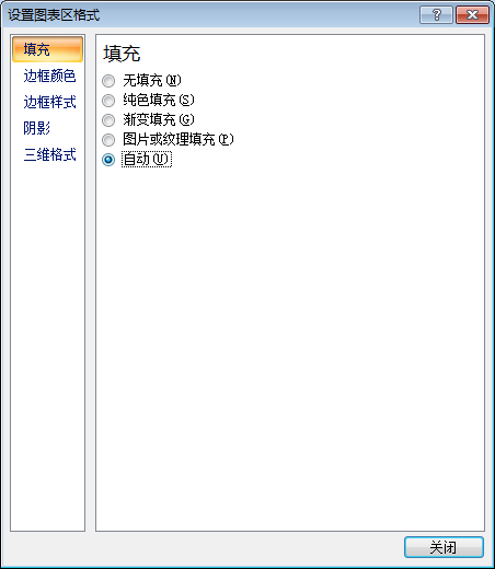 在excel中格式化图表区