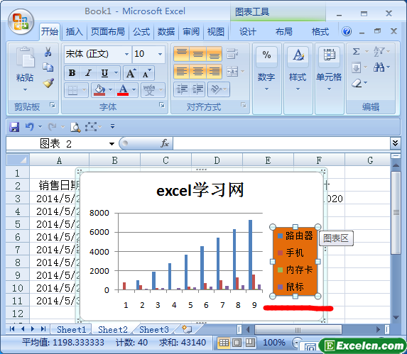 设置excel图表图例