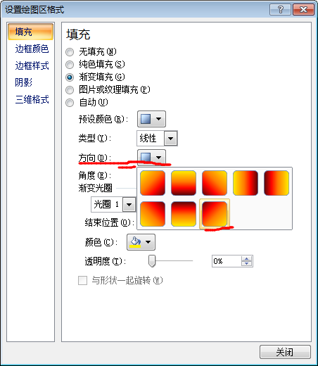 设置excel图表绘图区