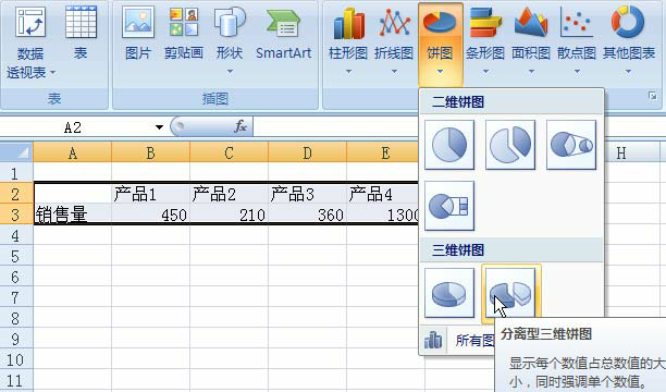 使用excel图表生成市场份额饼图