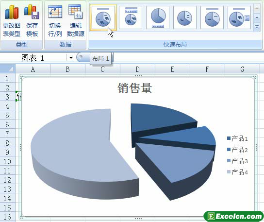 使用excel图表生成市场份额饼图