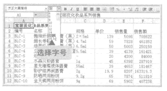 设置excel表格的字号