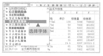 设置excel表格的字体