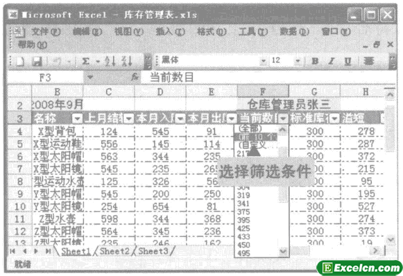 excel选择筛选的条件