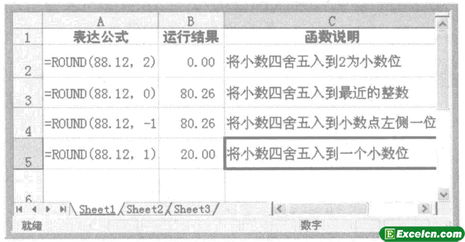 使用Excel的ROUND函数来进行四舍五入运算