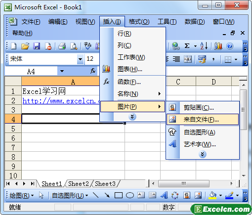 在Excel中插入存放在电脑中的图片