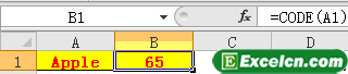 在excel中code函数的基础用法