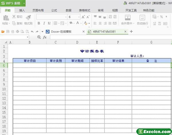 excel公司审计表报告单模板