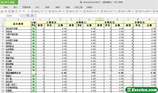 excel药品出入库报表模板