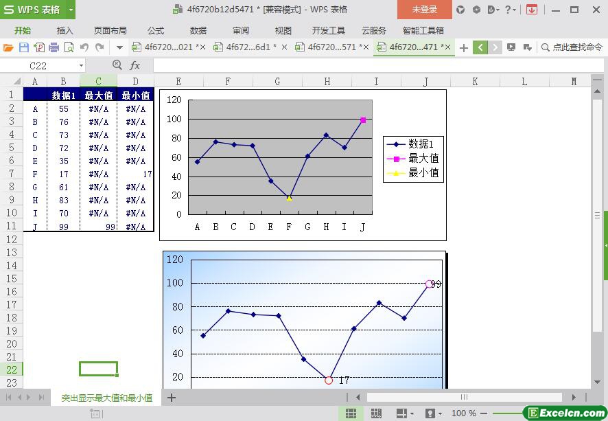 excel始终突出显示最大值和最小值模板