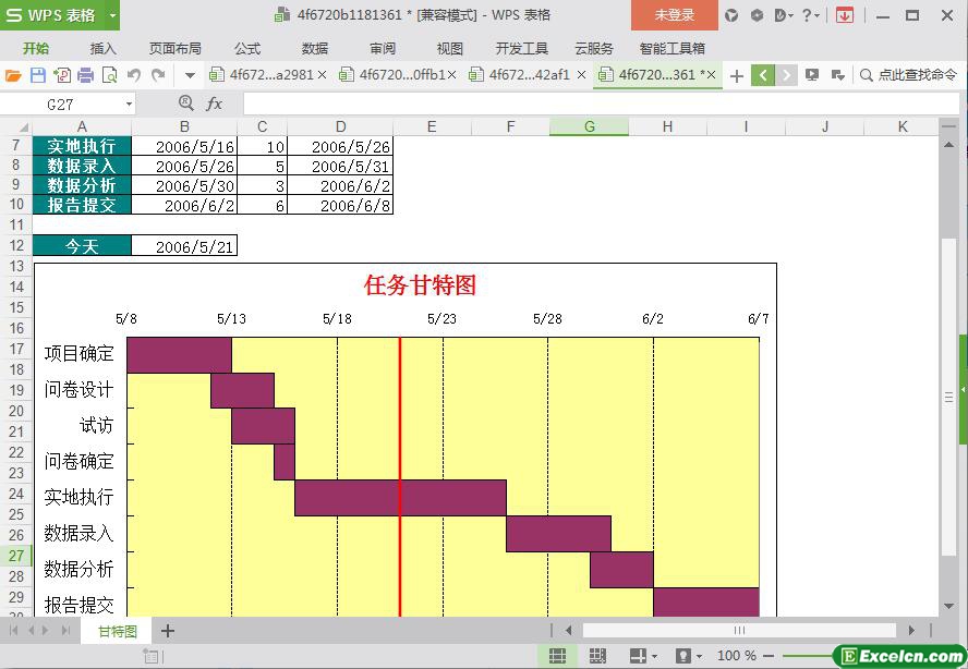 excel甘特图模板