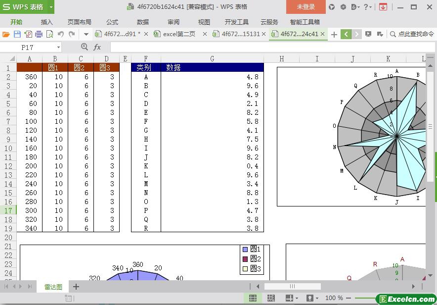 excel立体雷达图模板