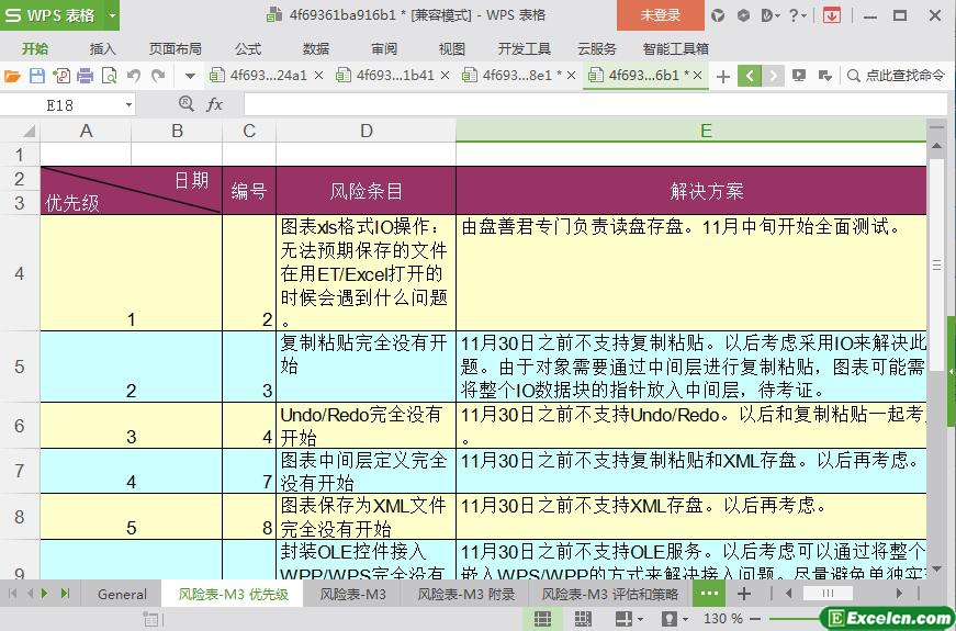 excel风险控制表模板