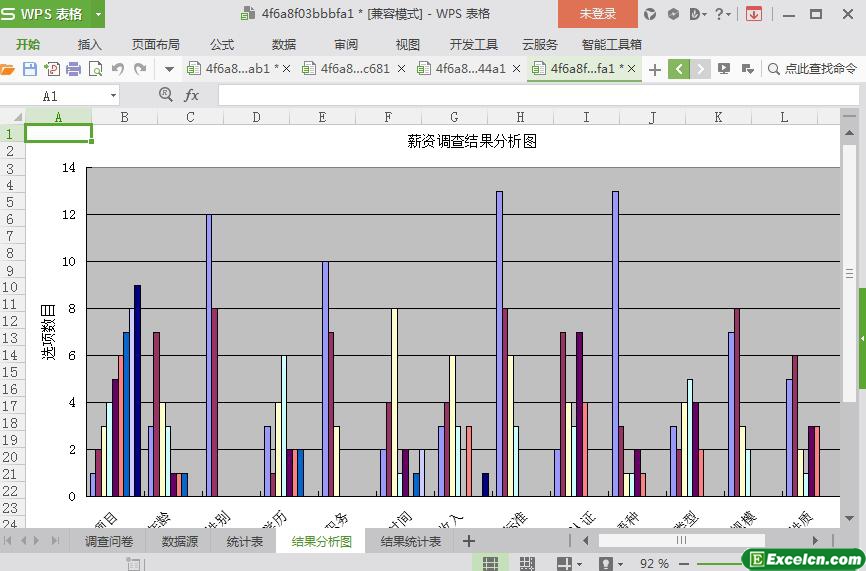 excel调查结果分析图模板