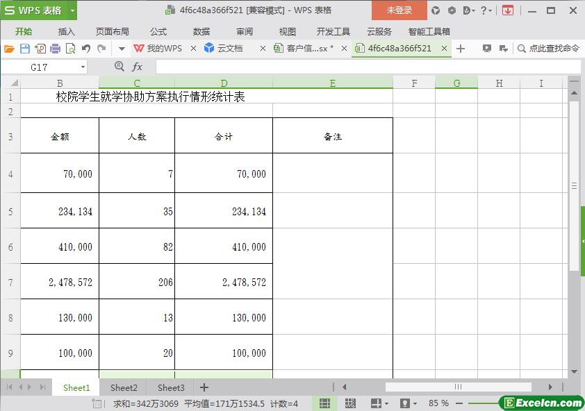 excel校院学生就学协助方案执行情形统计表模板