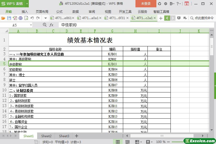 excel绩效基本情况表2模板