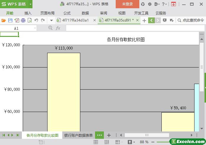 excel银行账户数据图表模板