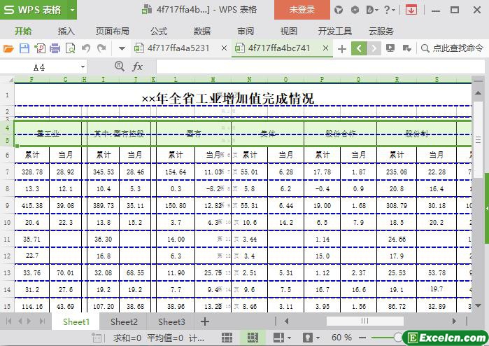 excel工业增加值完成对比表模板