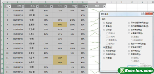 excel 年终表必用小技巧之通过“条件定位”快速在空白单元格间跳转